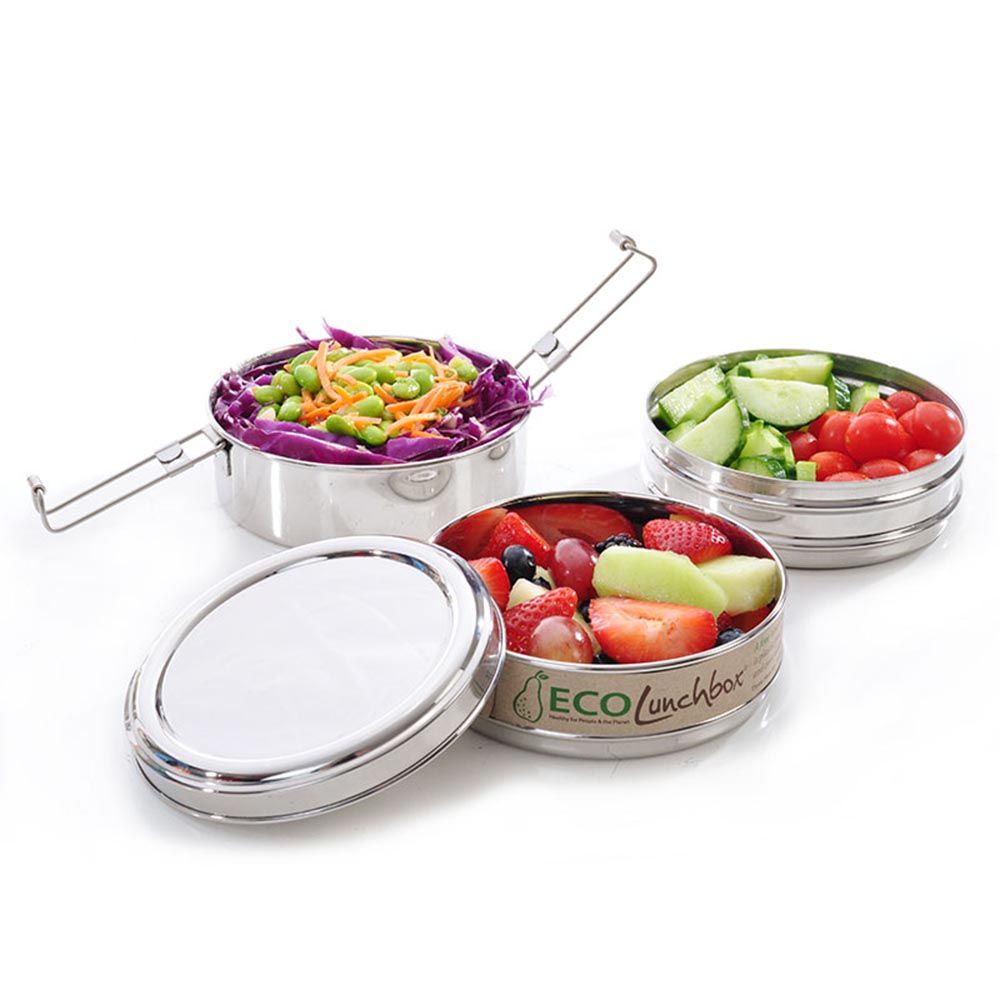 ECO Lunchbox Edelstahl-Set Tri Bento rund Bild 1