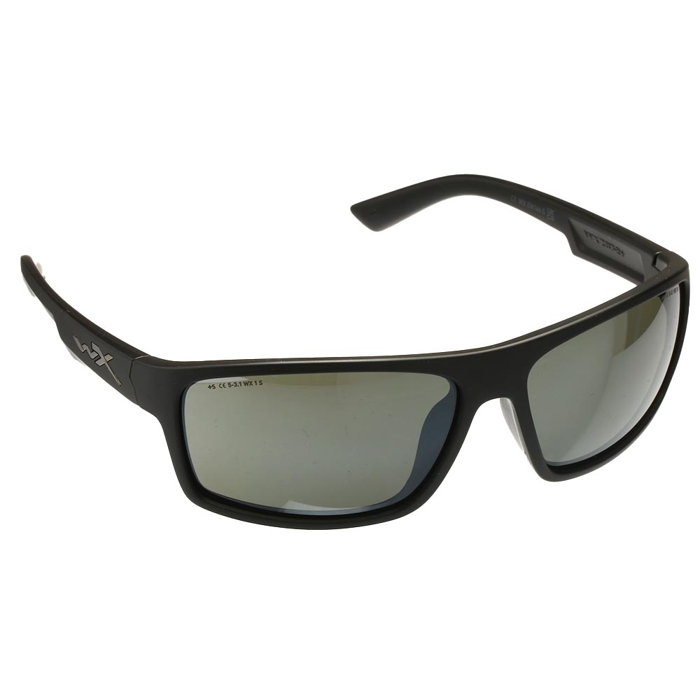 Wiley X Sonnenbrille Peak mattschwarz Silver Flash Mirror