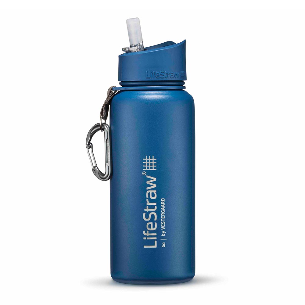 LifeStraw Go Stainless Steel Trinkflasche mit Wasserfilter vakuumisoliert 700 ml hellblau - fr Survival, Outdoor...