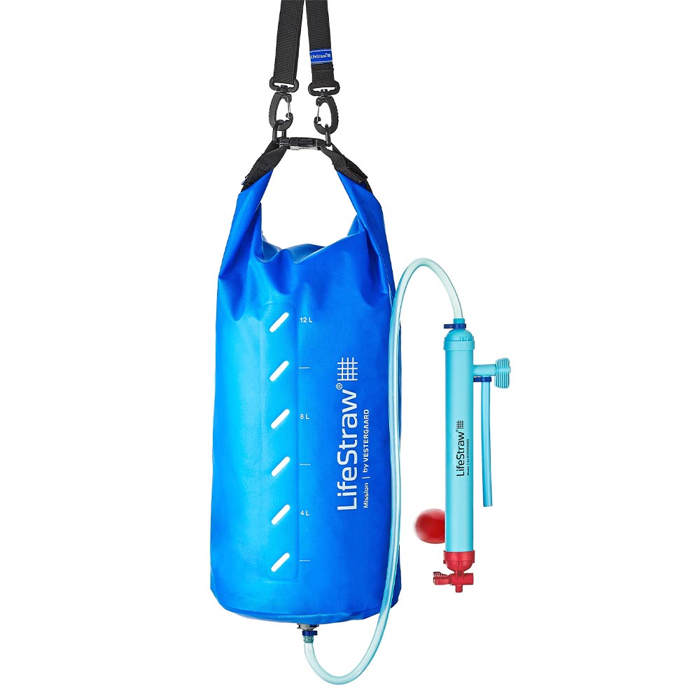 LifeStraw Wasserfilter Mission 12 Liter blau fr Outdoor, Reisen, Notfallvorsorge oder Expeditionen