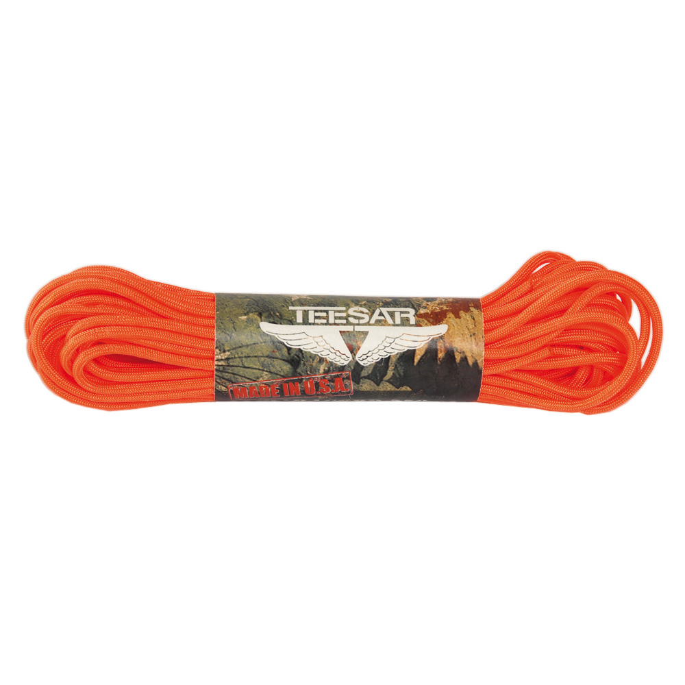 Teesar US Fallschirmleine Nylon 50 ft./15,24 m orange