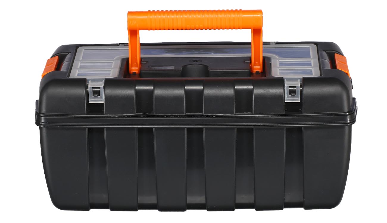 Werkzeugkiste mit Zwischenfach 37 x 20 x 16 cm schwarz/orange Bild 1