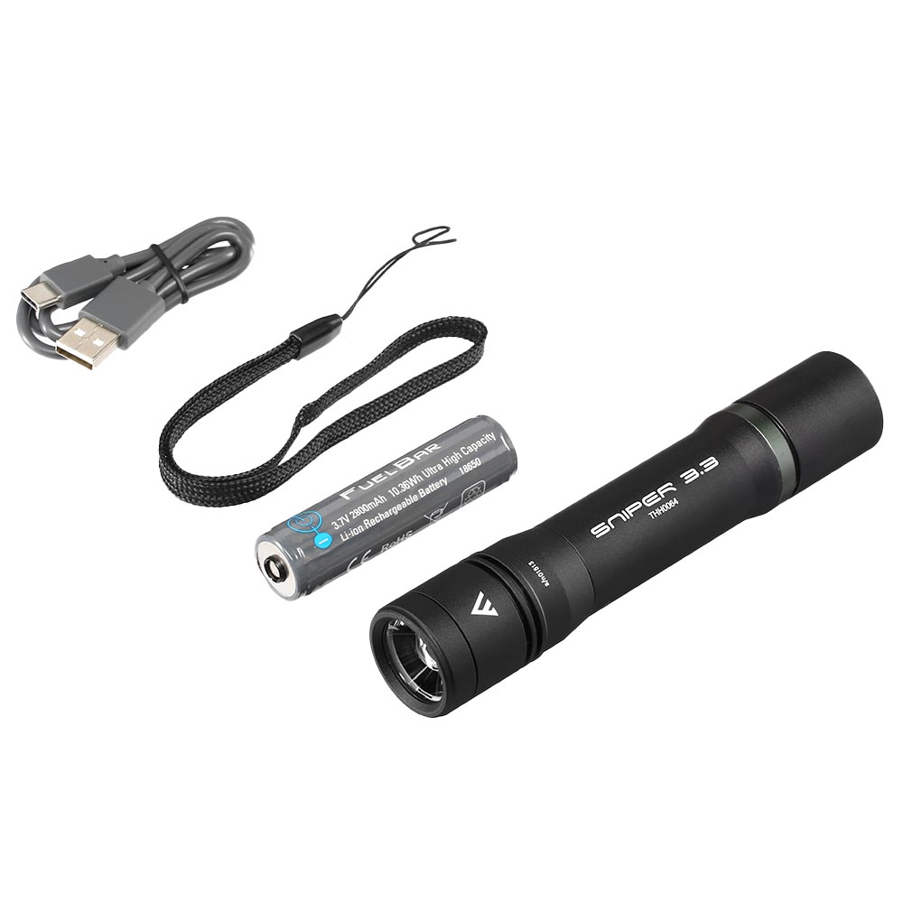 Mactronic LED Taschenlampe Sniper 3.3 1020 Lumen schwarz mit Powerbankfunktion inkl. Ladekabel und Lanyard Bild 4