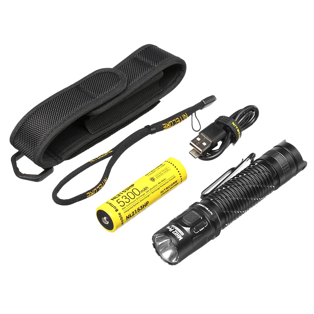Nitecore LED-Taschenlampe MH12 Pro 3300 Lumen inkl. Akku, Nylonholster, Grtelclip, Ladekabel und Lanyard schwarz Bild 4
