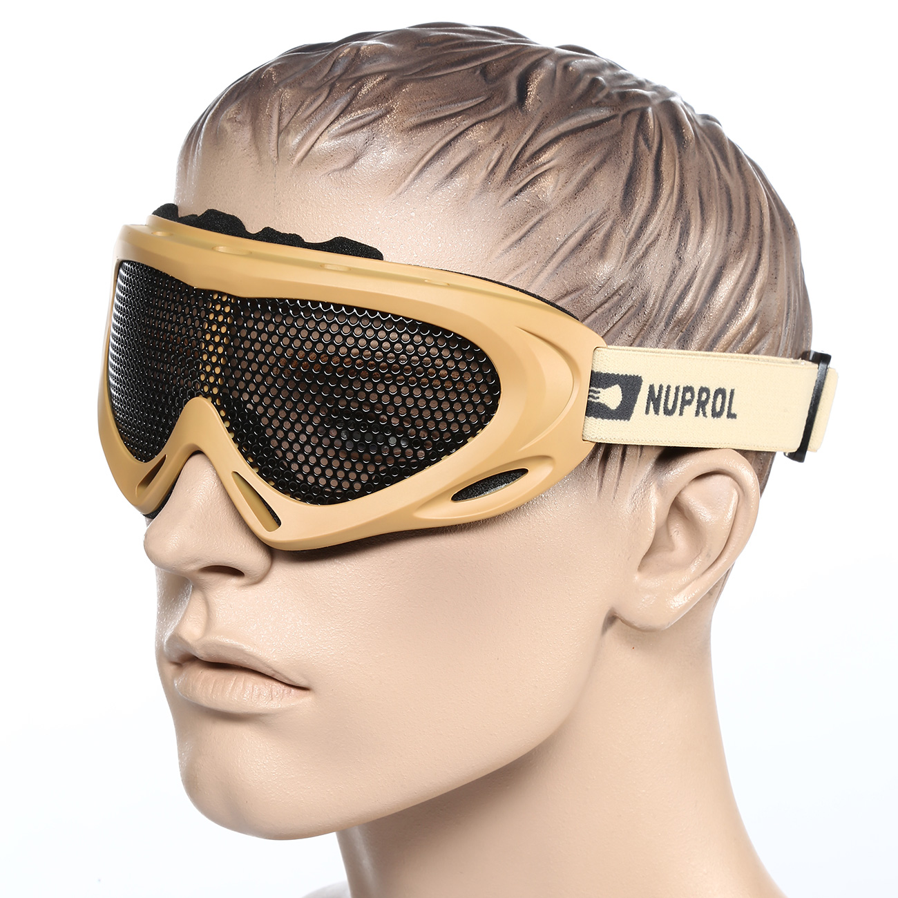Nuprol Brille Pro Mesh Eye Protection Airsoft Gitterbrille Tan Bild 1
