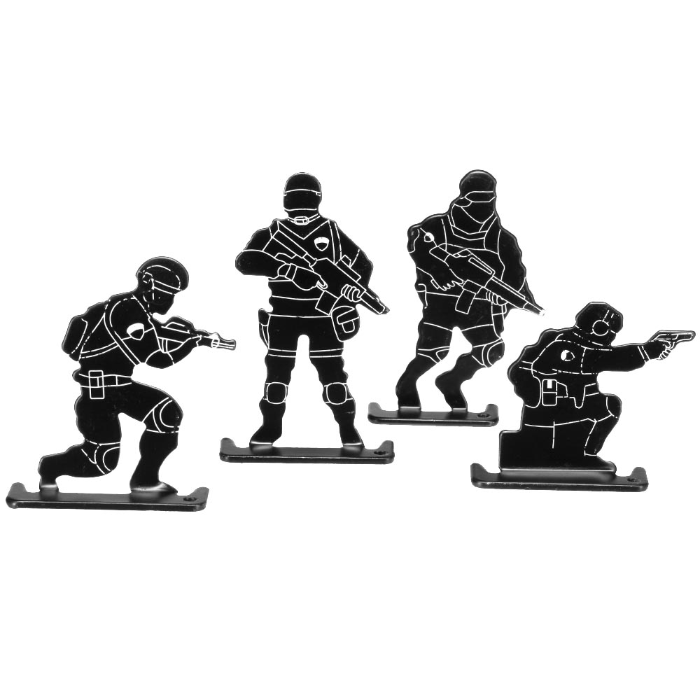 WoSport Soldier Combat Targets Metall-Schiefiguren 4 Stck schwarz Bild 1