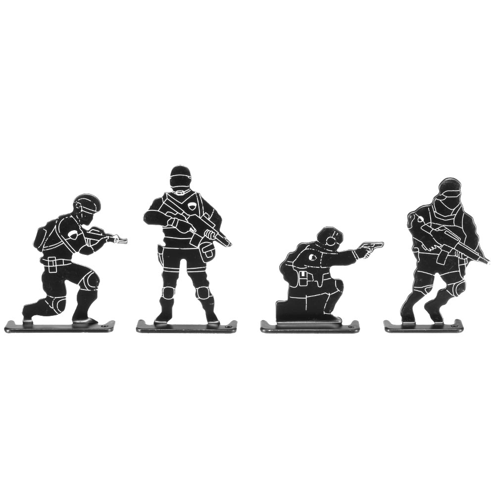 WoSport Soldier Combat Targets Metall-Schiefiguren 4 Stck schwarz Bild 2