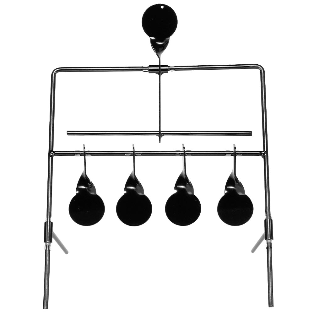 WoSport Wind-Bell Target mit 5 Zielen Metall Pendelspiel schwarz Bild 7