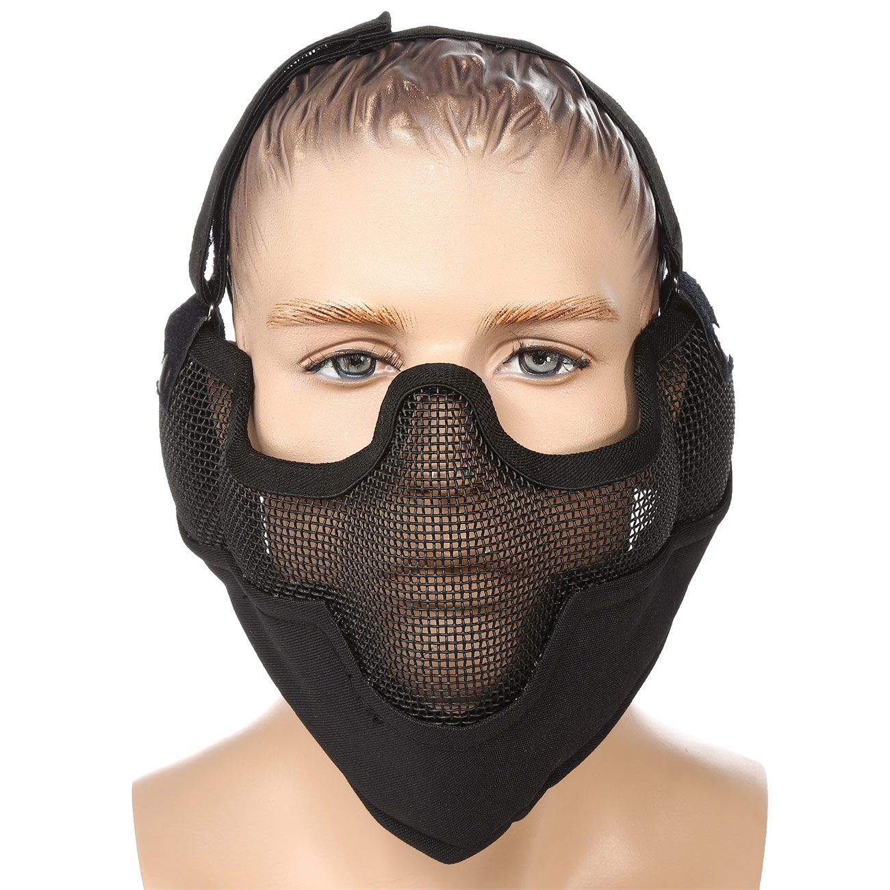 Nuprol Mesh Mask V2 Gittermaske Full Lower Face mit Ohrabdeckung schwarz Bild 1