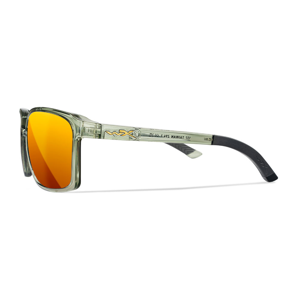 Wiley X Sonnenbrille Alfa Captivate grn transparent Glser bronze verspiegelt polarisiert inkl. Brillenetui und Seitenschutz Bild 2