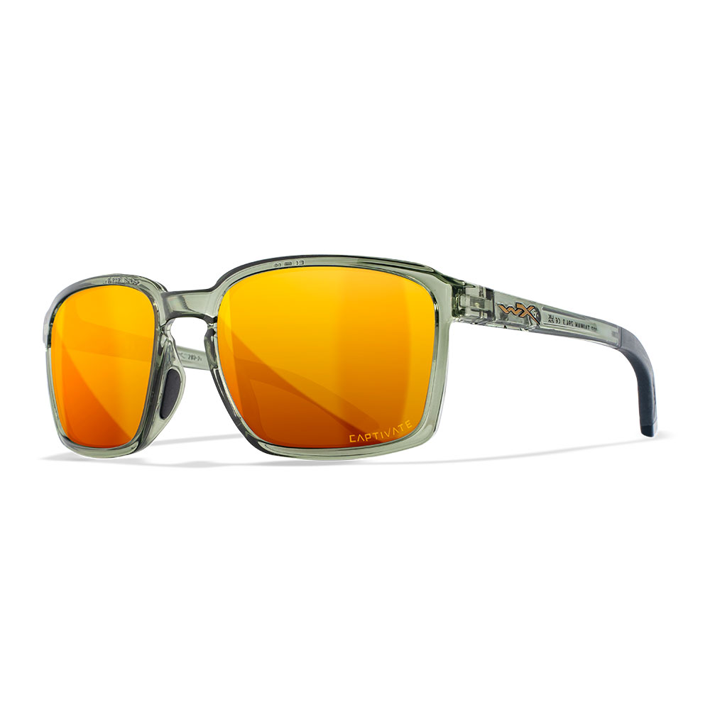 Wiley X Sonnenbrille Alfa Captivate grn transparent Glser bronze verspiegelt polarisiert inkl. Brillenetui und Seitenschutz Bild 5