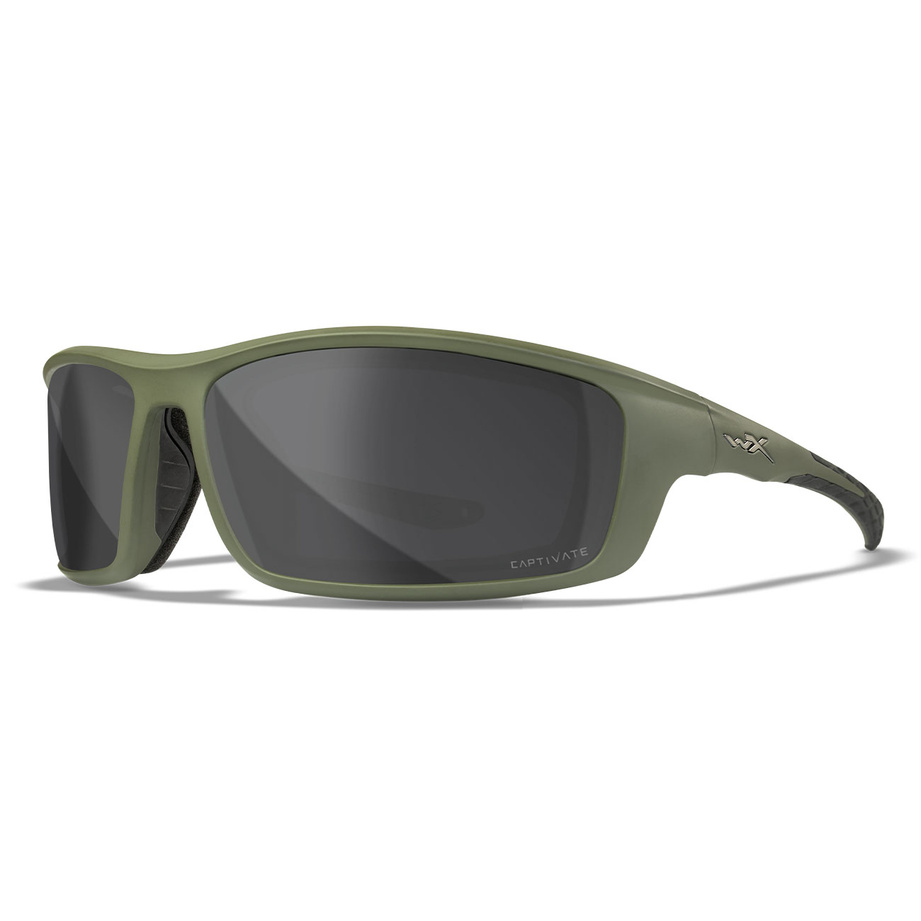 Wiley X Sonnenbrille Grid Captivate matt oliv Glser grau inkl. Brillenetui und Facial Cavity Dichtung