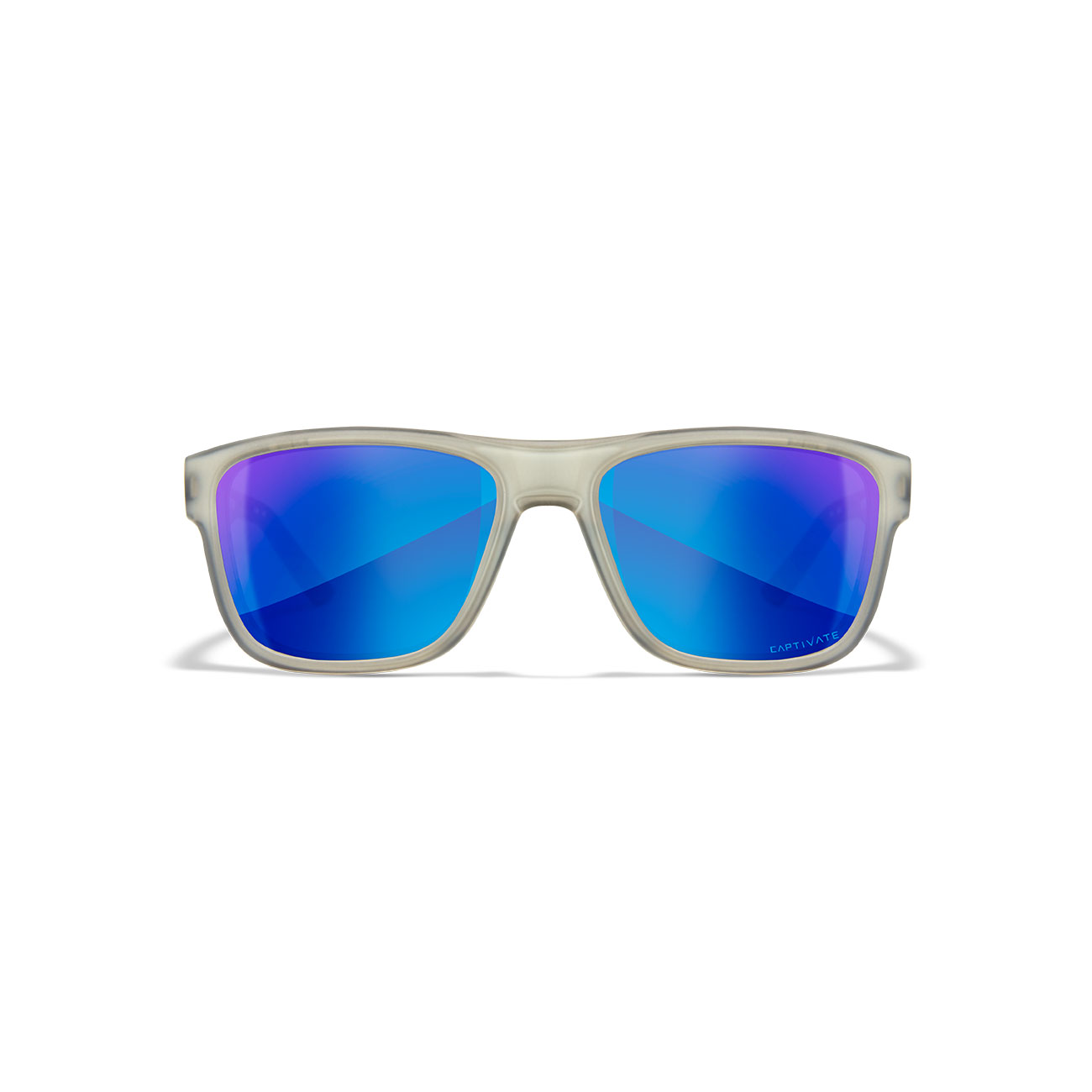 Wiley X Sonnenbrille Ovation Captivate matt transparent grau Glser blau verspiegelt polarisiert inkl. Brillenetui und Seitensch Bild 1