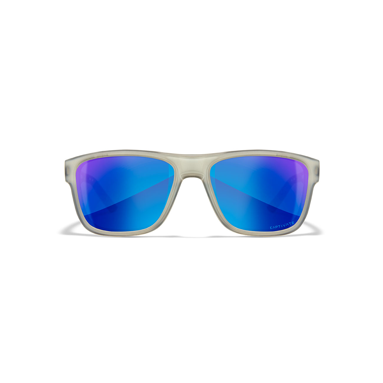 Wiley X Sonnenbrille Ovation Captivate matt transparent grau Glser blau verspiegelt polarisiert inkl. Brillenetui und Seitensch Bild 1