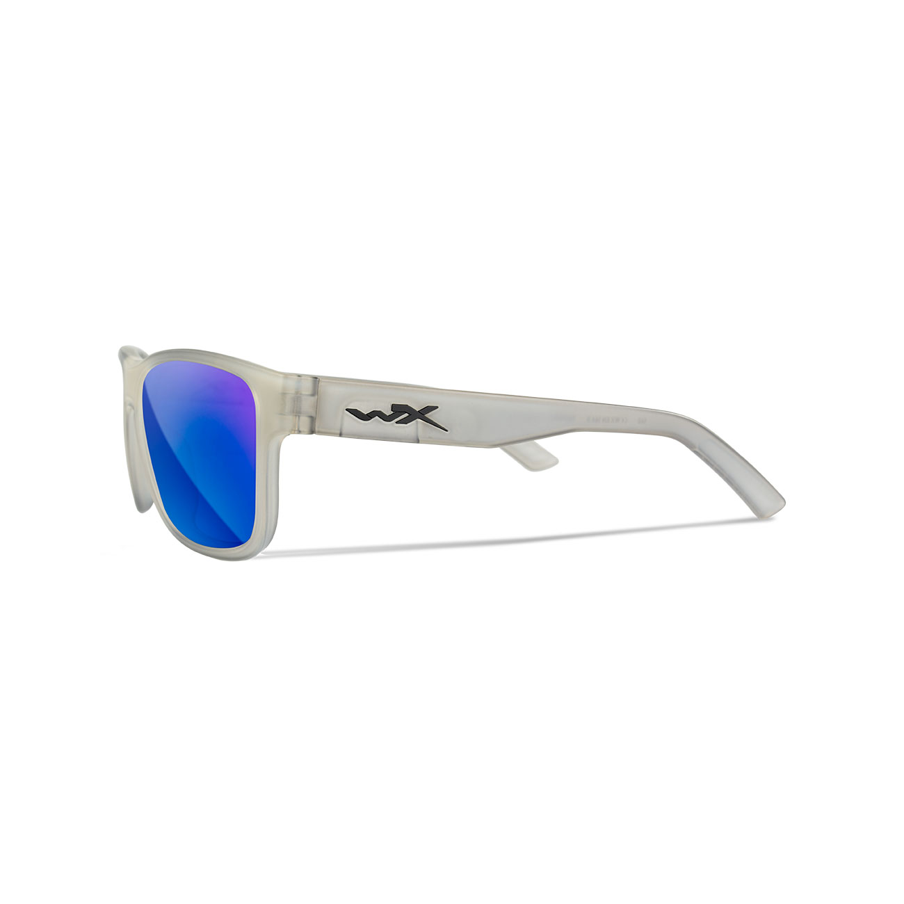 Wiley X Sonnenbrille Ovation Captivate matt transparent grau Glser blau verspiegelt polarisiert inkl. Brillenetui und Seitensch Bild 2