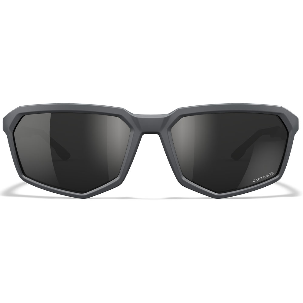 Wiley X Sonnenbrille Recon Captivate matt grau Glser schwarz verspiegelt Polarisiert inkl. Seitenschutz Bild 1