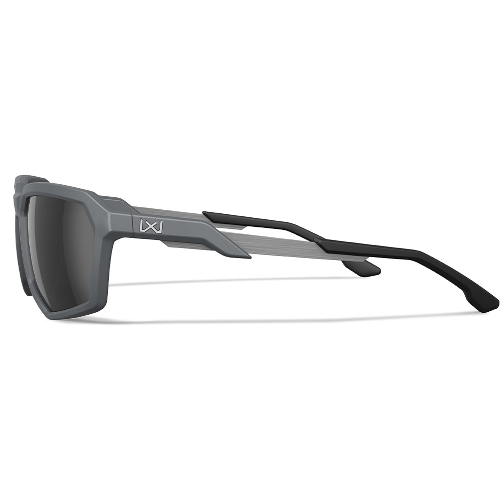 Wiley X Sonnenbrille Recon Captivate matt grau Glser schwarz verspiegelt Polarisiert inkl. Seitenschutz Bild 2