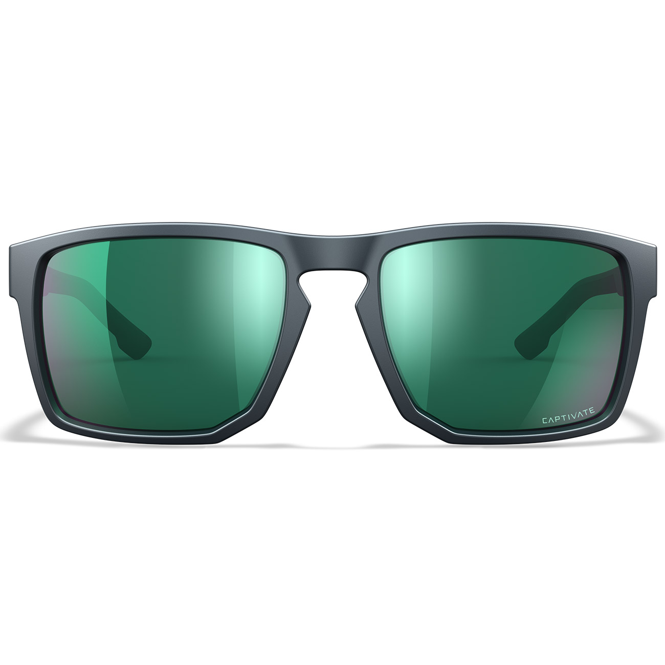 Wiley X Sonnenbrille Founder Captivate matt grau Glser grn verspiegelt und polarisiert inkl. Seitenschutz Bild 1