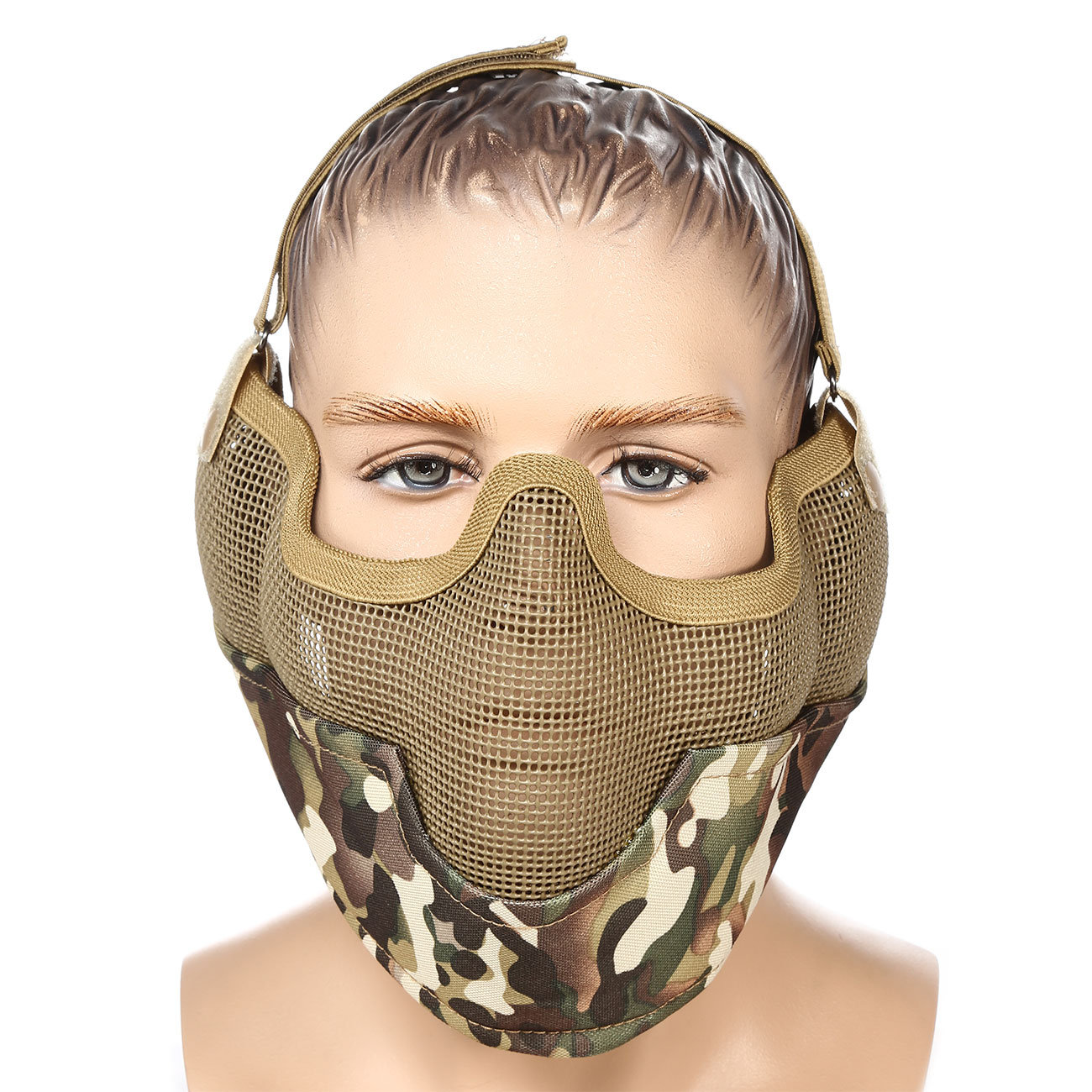 Nuprol Mesh Mask V2 Gittermaske Full Lower Face mit Ohrabdeckung camo Bild 1