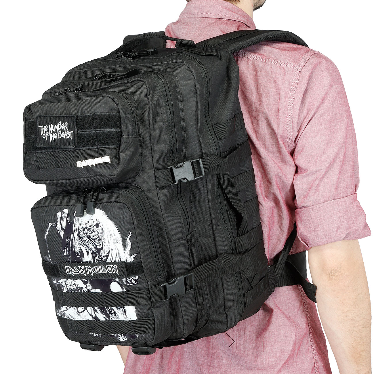 Brandit Rucksack Cooper Iron Maiden NOTB 40 Liter Large schwarz Glow in the dark Bild 11