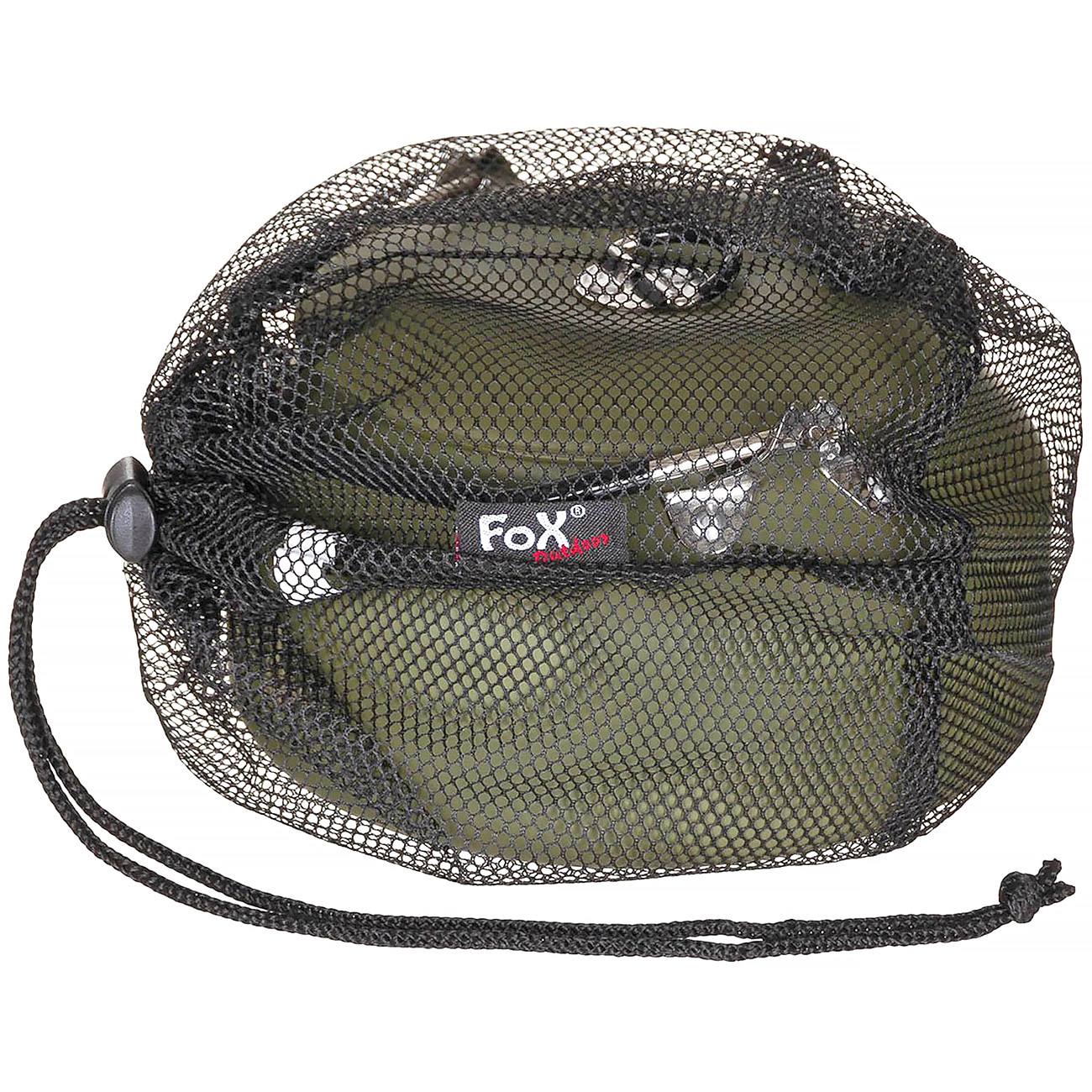 Fox Outdoor Wasserkessel Edelstahl 1 Liter oliv inkl. Deckel und Netzbeutel Bild 2