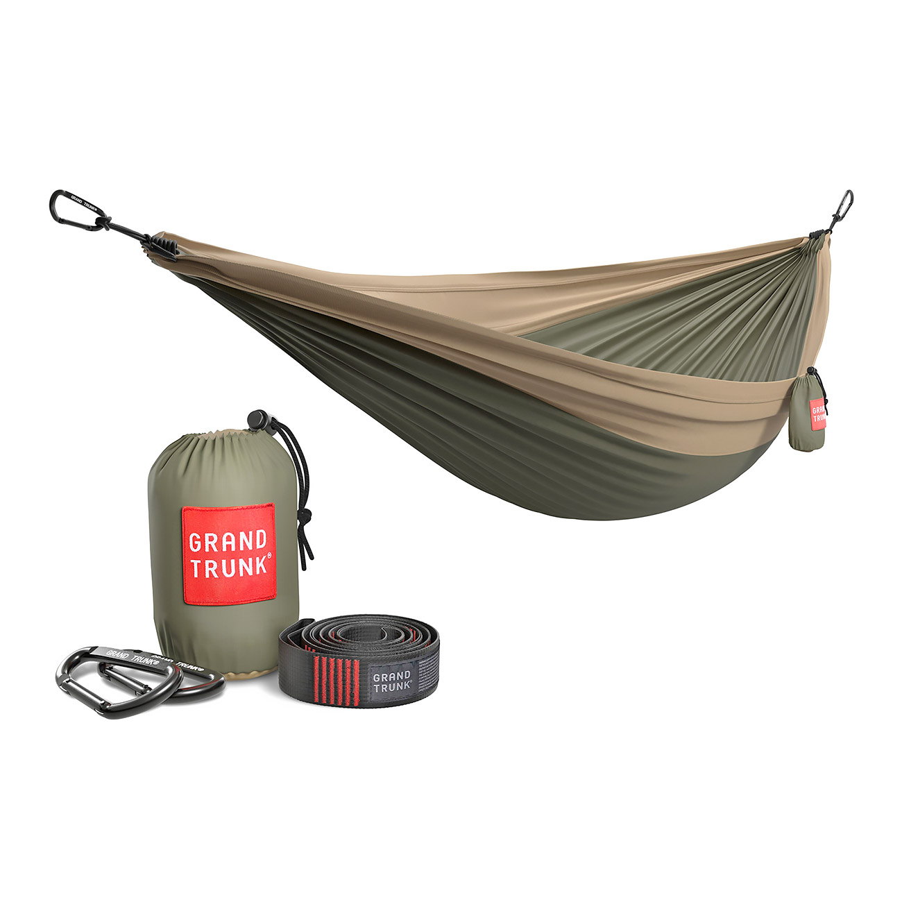 Grand Trunk Hngematte Double Deluxe fr 2 Personen oliv/khaki inkl. Befestigungssystem