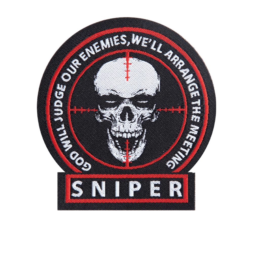 Mil-Tec Patch mit Klettflche Sniper schwarz/wei/rot