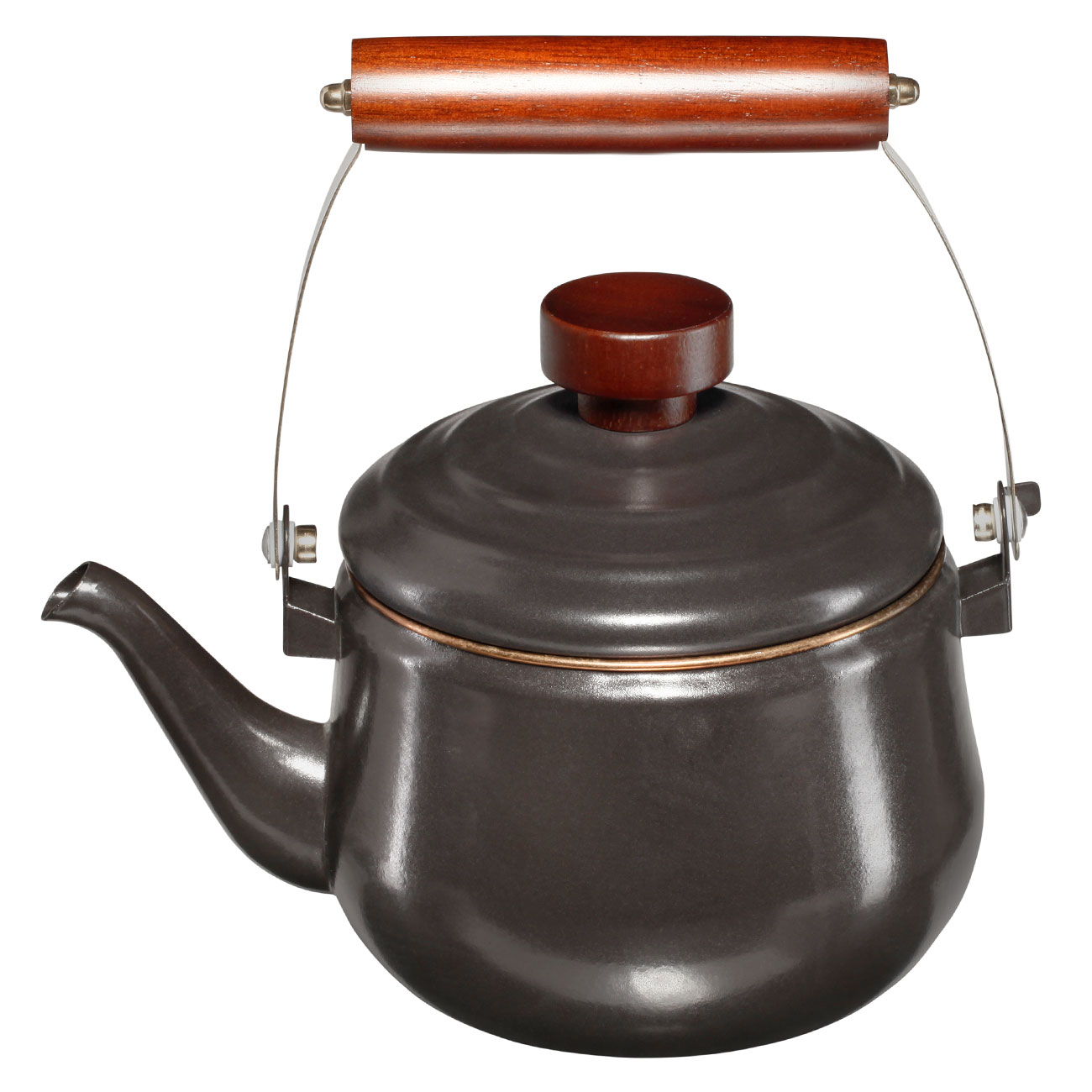 Barebones Teekanne Emaille 1,5 Liter Holzgriff dunkelgrau Bild 6