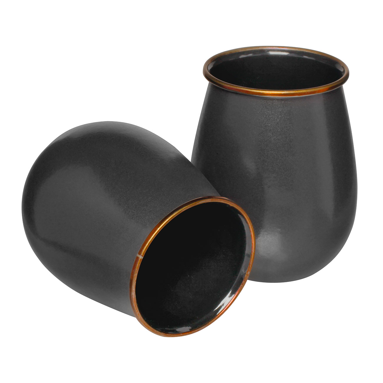 Barebones Becher Set Emaille 2 Stck dunkelgrau