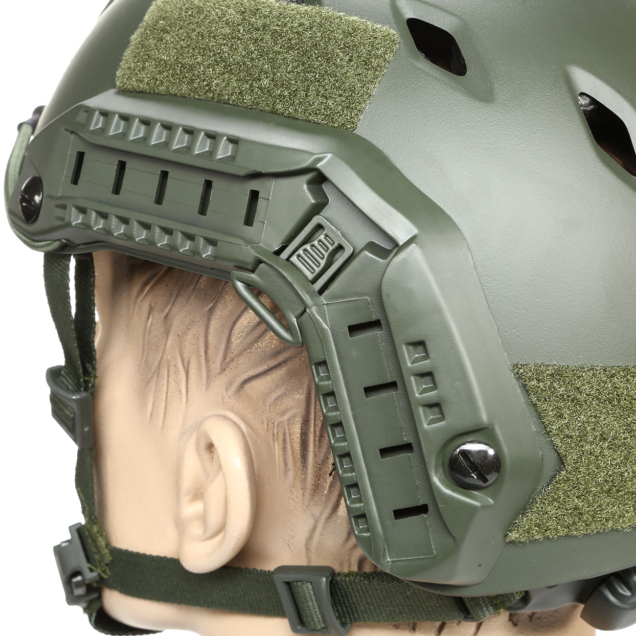 nHelmet Airsoft Helm FAST BJ Maritime Railed mit NVG Mount oliv Bild 7