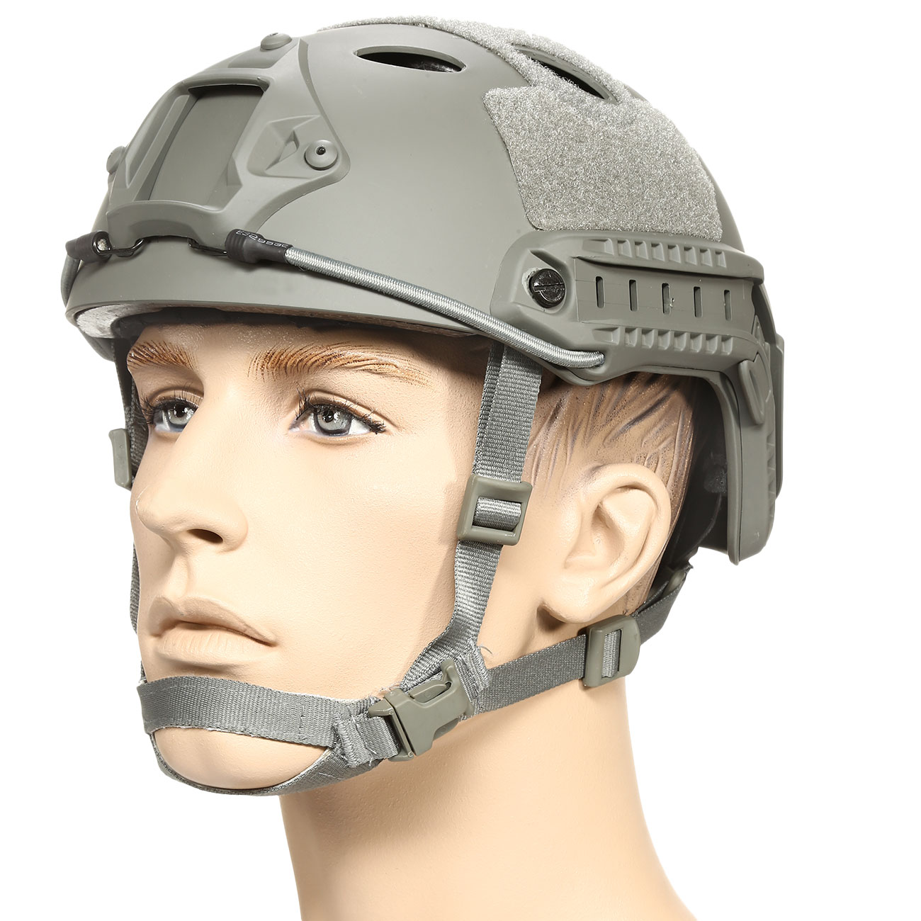 nHelmet FAST PJ Standard Railed Airsoft Helm mit NVG Mount Foliage Green