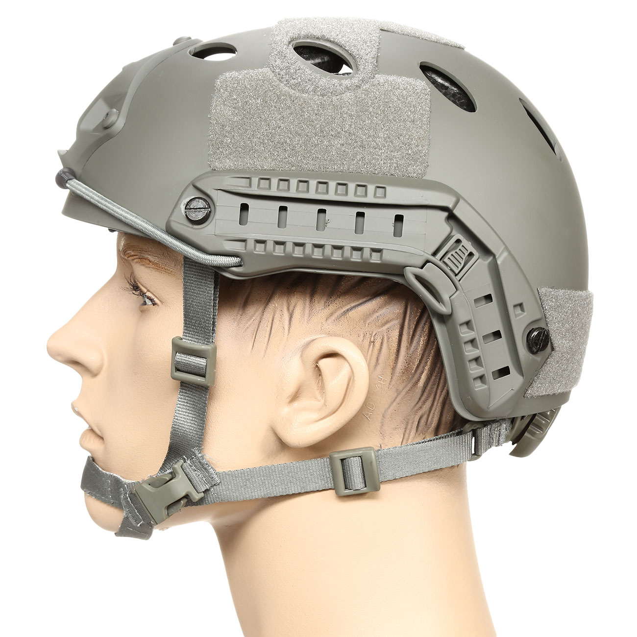 nHelmet Airsoft Helm FAST PJ Standard Railed mit NVG Mount Foliage Green Bild 1