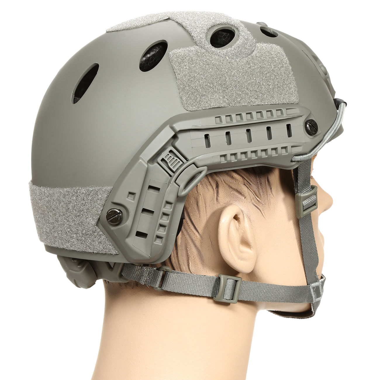 nHelmet FAST PJ Standard Railed Airsoft Helm mit NVG Mount Foliage Green Bild 3