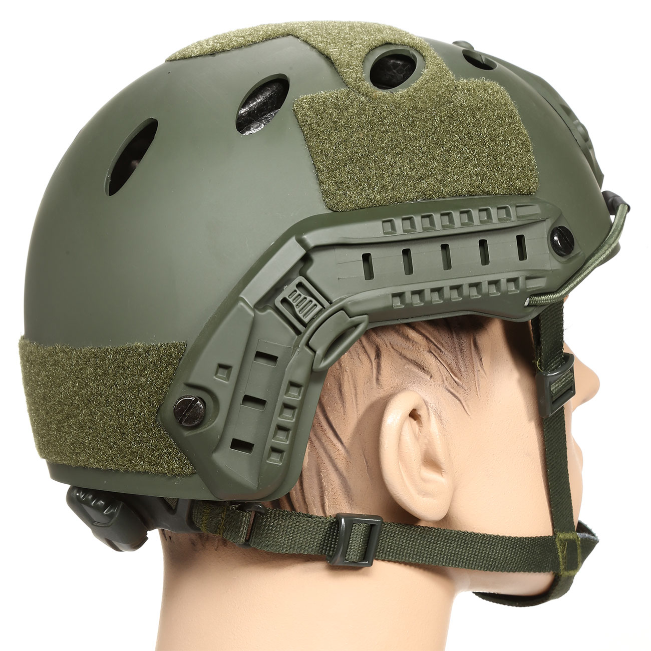nHelmet Airsoft Helm FAST PJ Standard Railed mit NVG Mount oliv Bild 3
