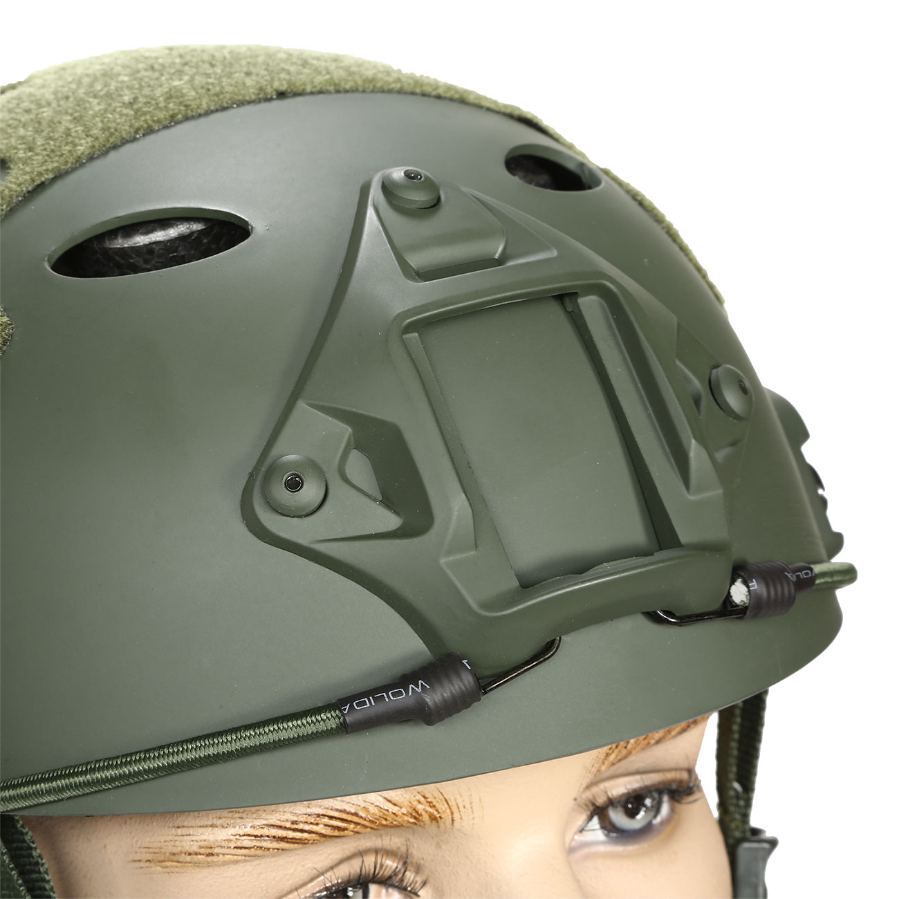 nHelmet Airsoft Helm FAST PJ Standard Railed mit NVG Mount oliv Bild 5