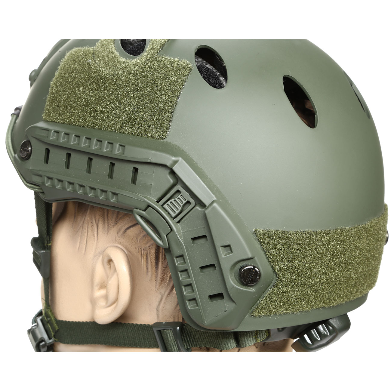 nHelmet FAST PJ Standard Railed Airsoft Helm mit NVG Mount oliv Bild 7