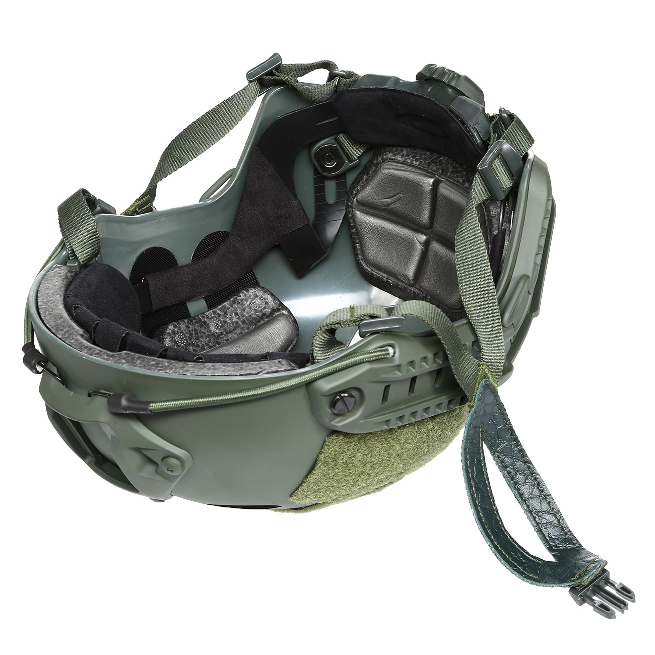 nHelmet FAST PJ Standard Railed Airsoft Helm mit NVG Mount oliv Bild 9