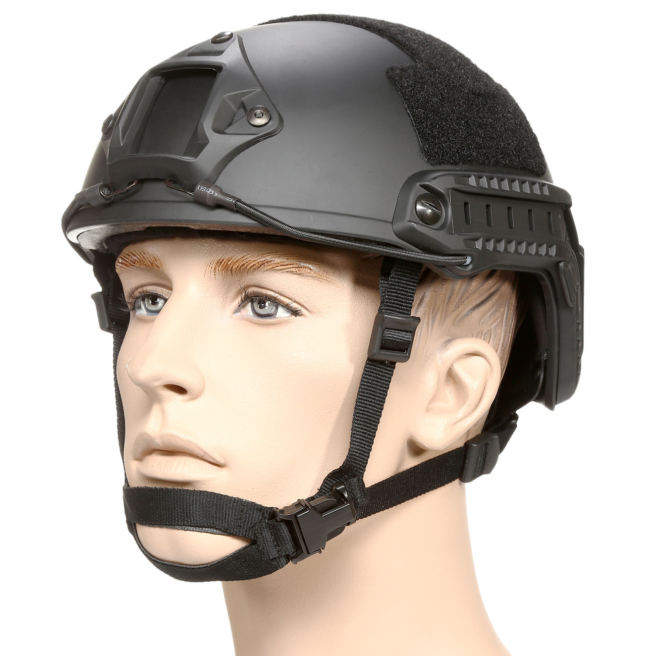 nHelmet Airsoft Helm FAST Standard Railed mit NVG Mount schwarz