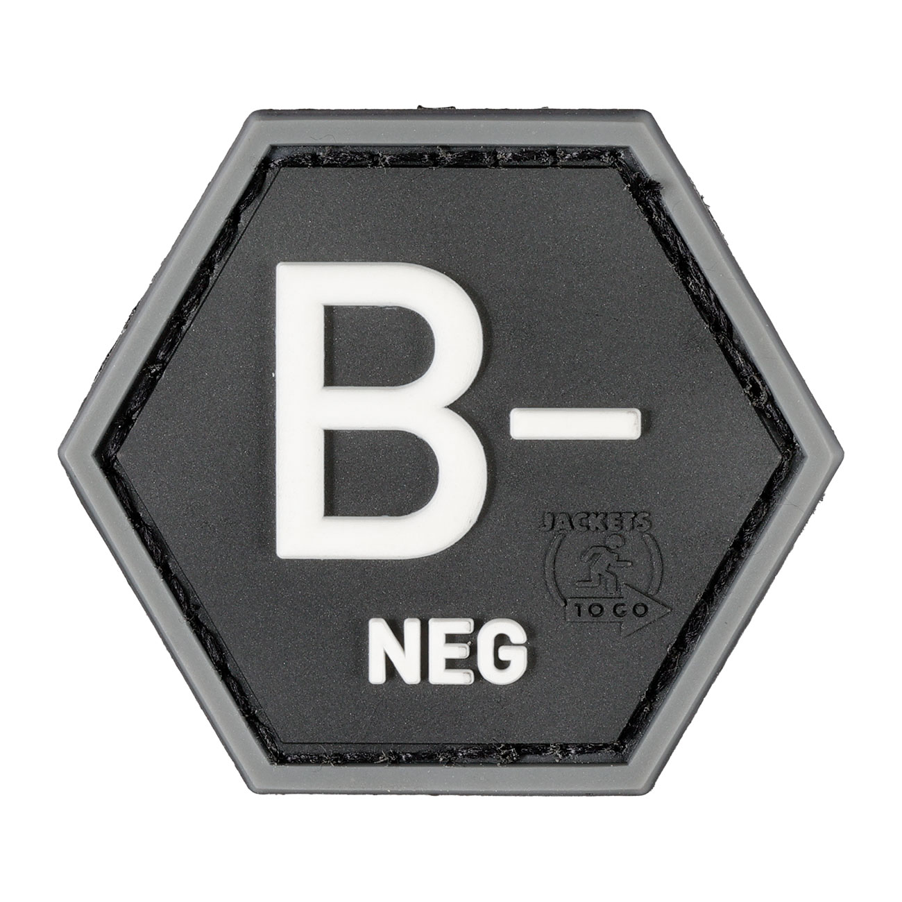 JTG 3D Rubber Patch Hexagon mit Klettflche Blutgruppe B negativ swat