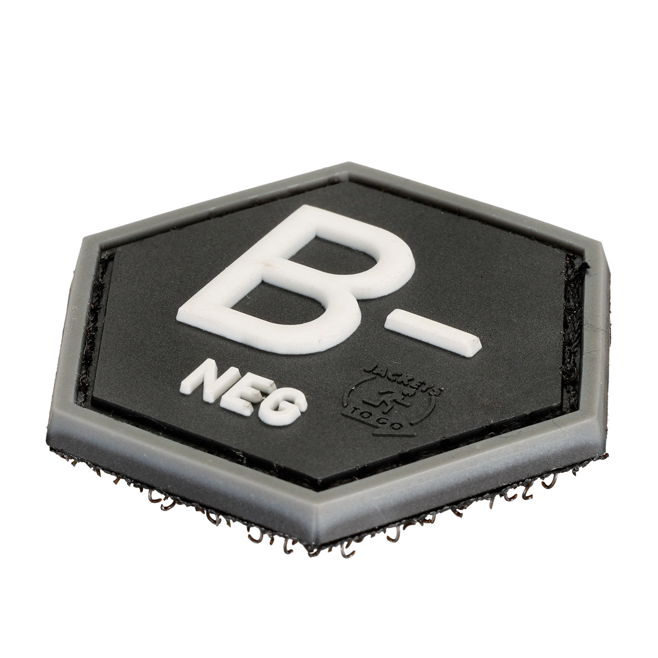 JTG 3D Rubber Patch Hexagon mit Klettflche Blutgruppe B negativ swat Bild 1