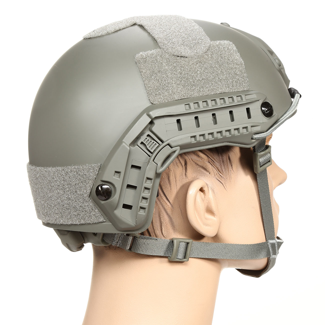 nHelmet Airsoft Helm FAST Standard Railed mit NVG Mount Foliage Green Bild 3