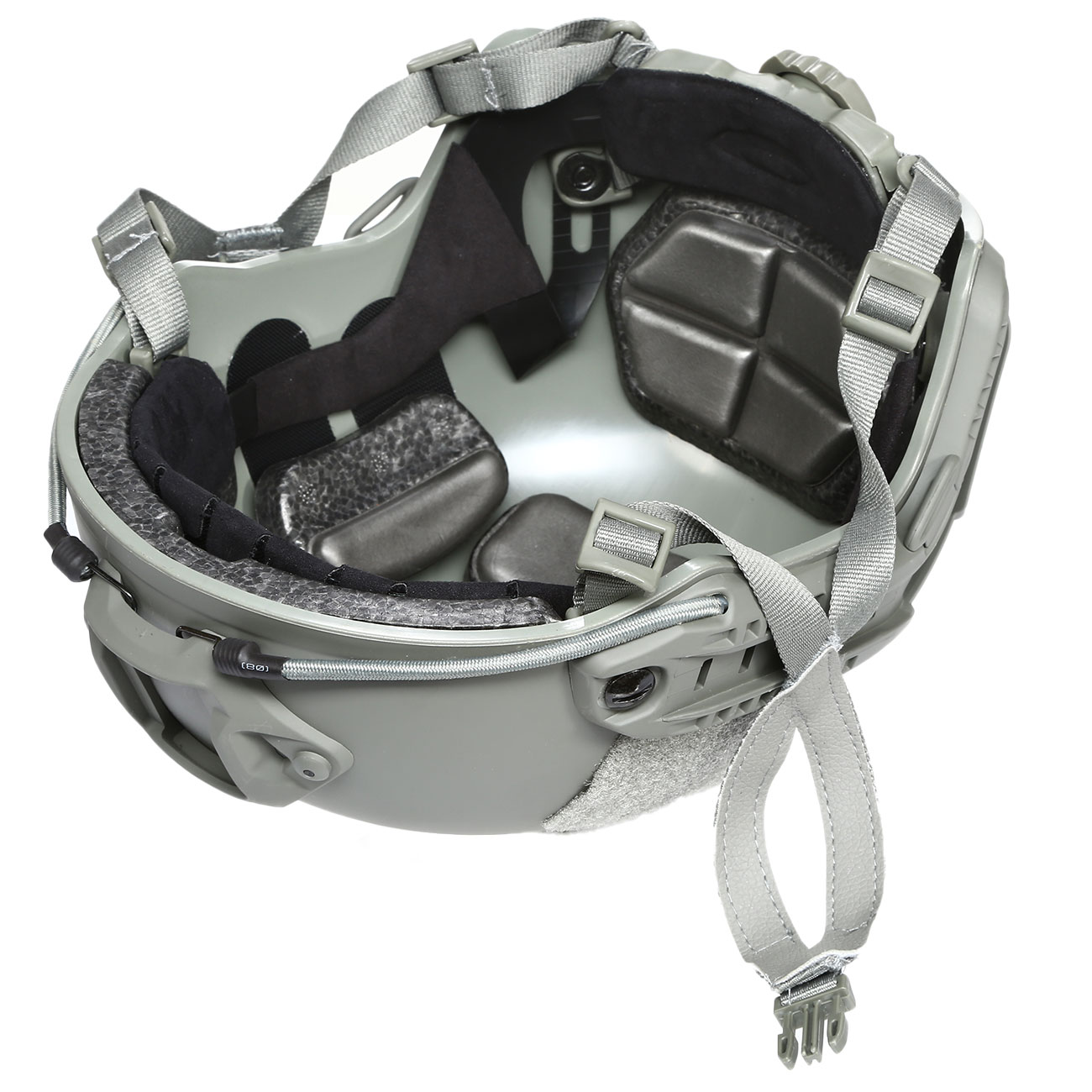 nHelmet Airsoft Helm FAST Standard Railed mit NVG Mount Foliage Green Bild 9