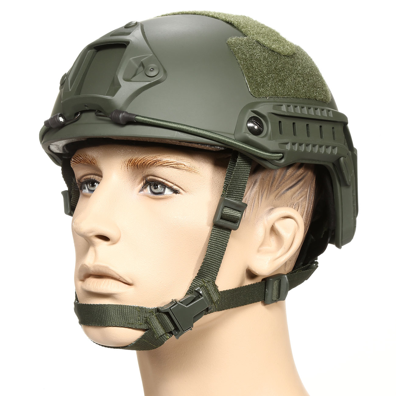 nHelmet FAST Standard Railed Airsoft Helm mit NVG Mount oliv