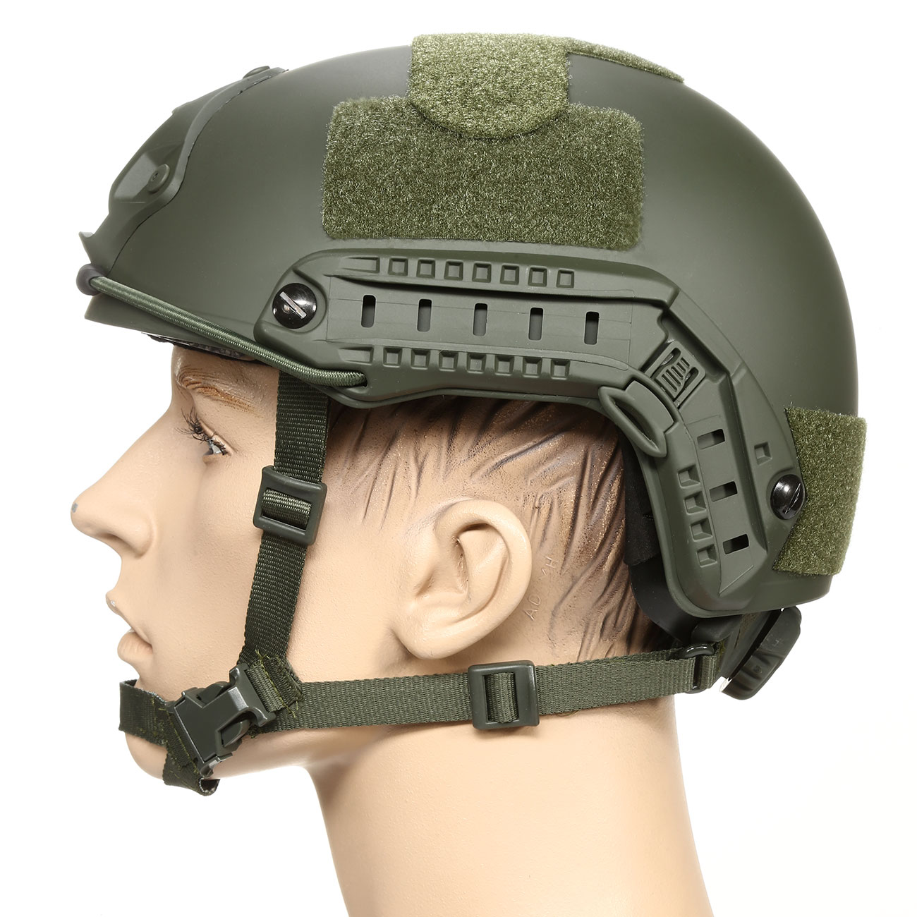 nHelmet FAST Standard Railed Airsoft Helm mit NVG Mount oliv Bild 1