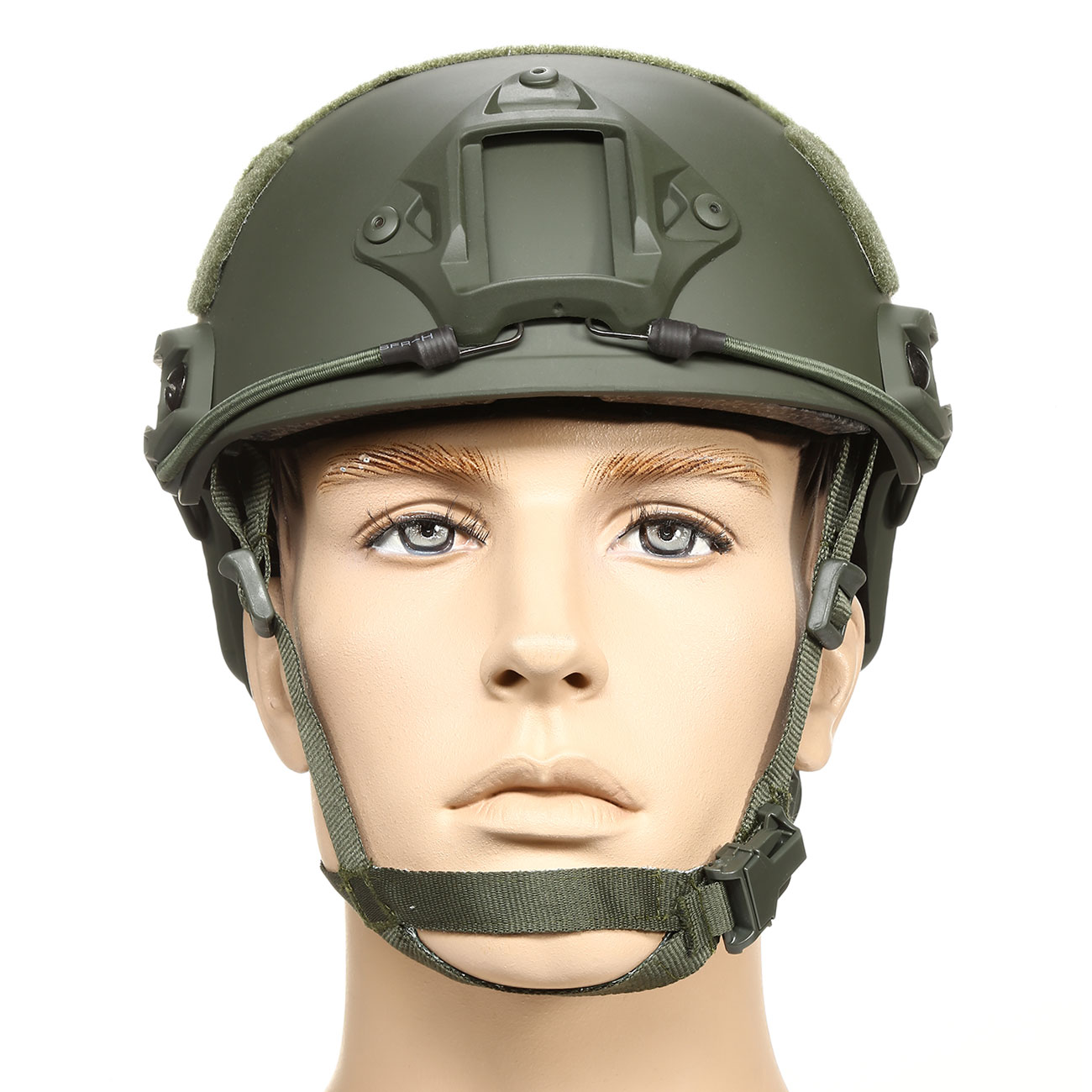 nHelmet FAST Standard Railed Airsoft Helm mit NVG Mount oliv Bild 2