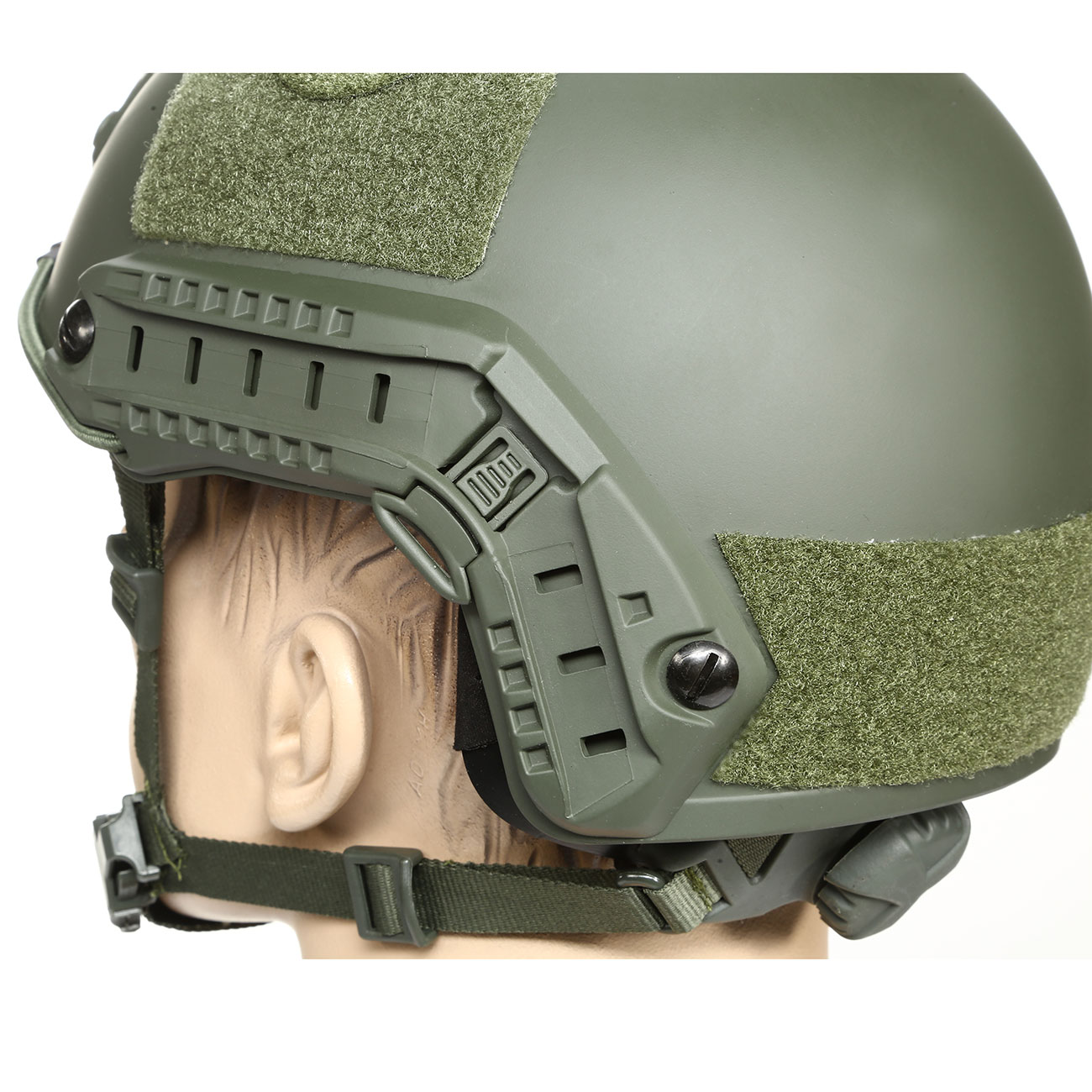 nHelmet FAST Standard Railed Airsoft Helm mit NVG Mount oliv Bild 7