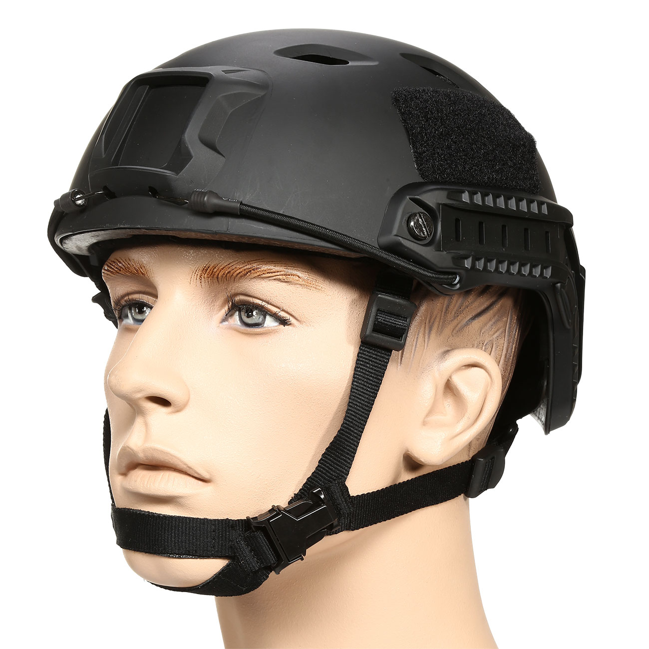 nHelmet Airsoft Helm FAST BJ Standard Railed mit NVG Mount schwarz
