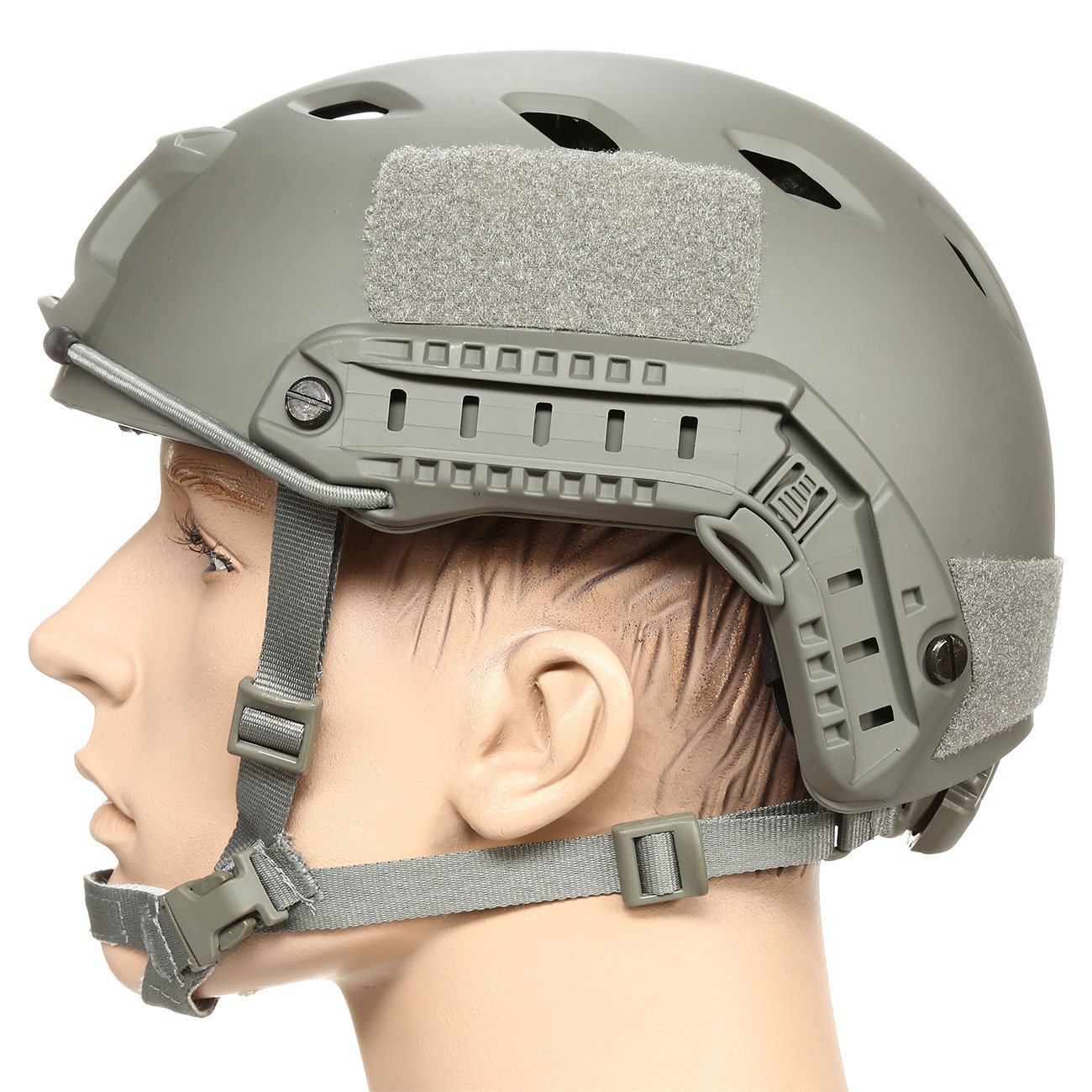nHelmet Airsoft Helm FAST BJ Standard Railed mit NVG Mount Foliage Green Bild 1