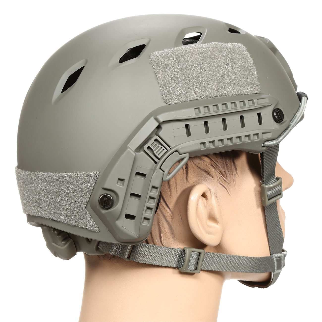 nHelmet Airsoft Helm FAST BJ Standard Railed mit NVG Mount Foliage Green Bild 3