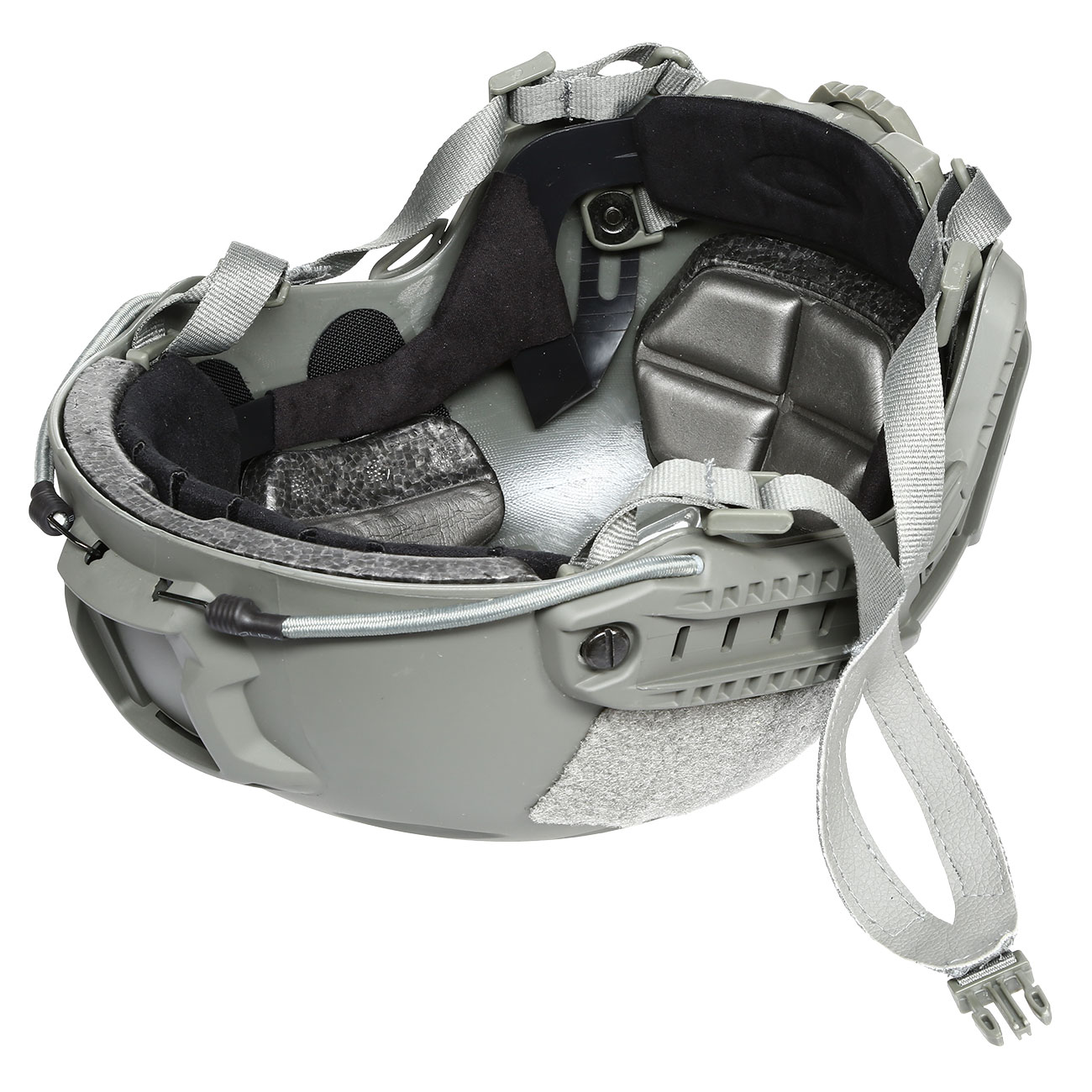 nHelmet Airsoft Helm FAST BJ Standard Railed mit NVG Mount Foliage Green Bild 9